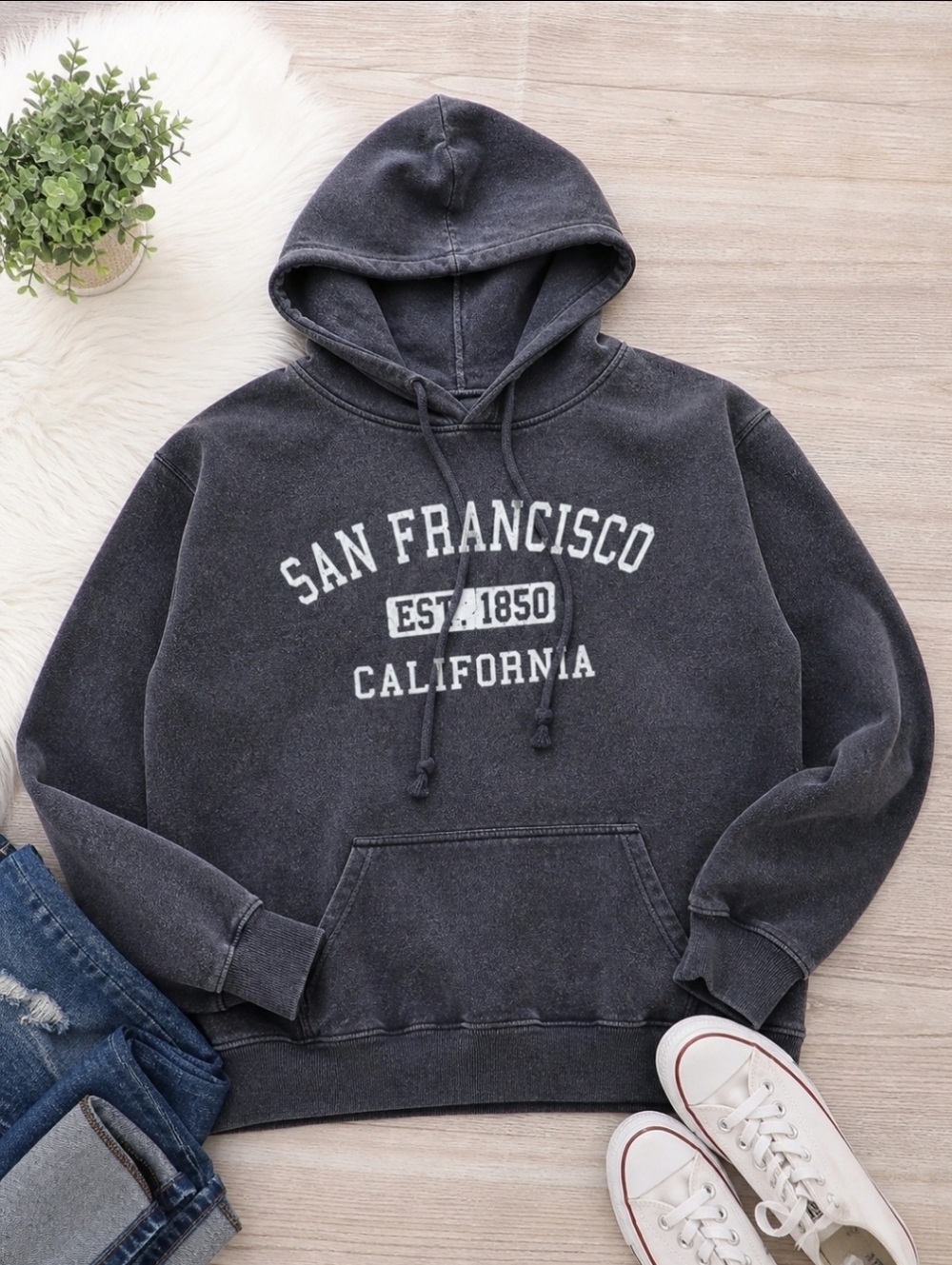 San Francisco Graphic Hoodie - Black Size Large